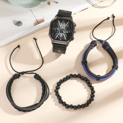 Reloj Pulsera Cuarzo con Cinturón Creativo y Set de Brazaletes - Image 21