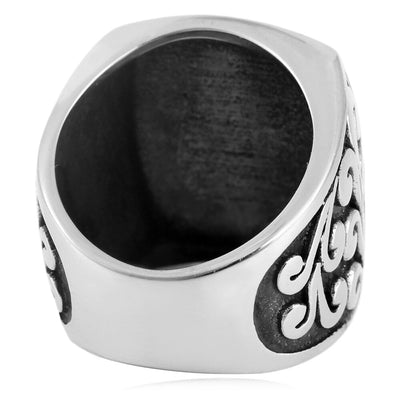 Anillo Cuadrado de Acero Titanio Estilo Retro - Image 11