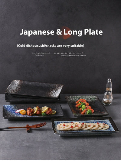 Plato Rectangular de Cerámica Estilo Japonés para Sushi y Presentación - Image 35