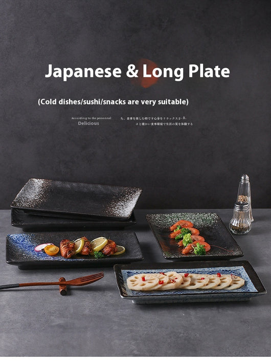 Plato Rectangular de Cerámica Estilo Japonés para Sushi y Presentación - Image 35
