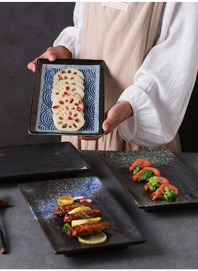 Plato Rectangular de Cerámica Estilo Japonés para Sushi y Presentación - Image 39