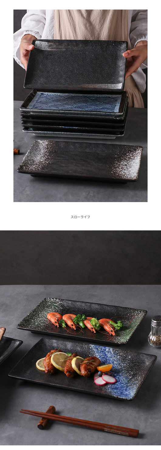 Plato Rectangular de Cerámica Estilo Japonés para Sushi y Presentación - Image 40