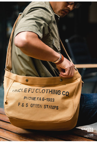 Bolsa Mensajera Retro de Gran Capacidad en Lona con Estilo Vintage - Image 17