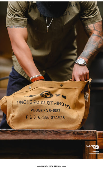 Bolsa Mensajera Retro de Gran Capacidad en Lona con Estilo Vintage - Image 20