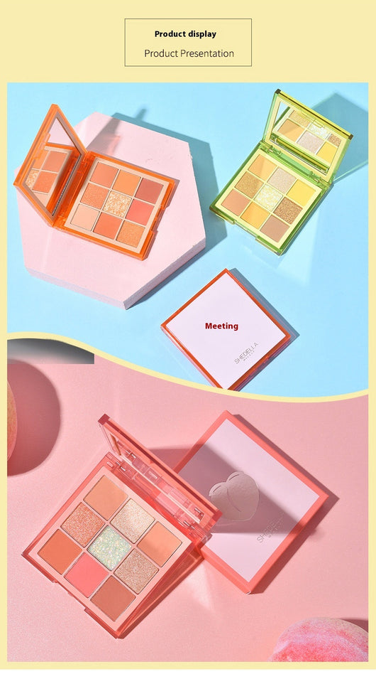 Paleta de Sombras 9 Colores con Brillo - Tonos Tierra y Naranja para Maquillaje Profesional - Image 15