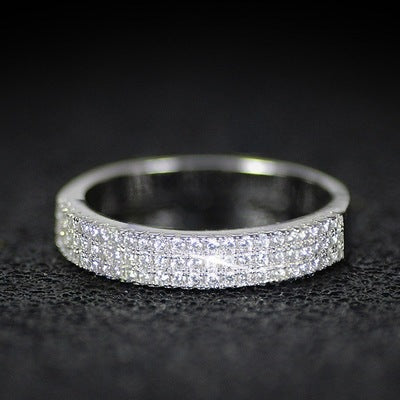 Anillo de Diamantes Princesa Triple Fila - Image 10