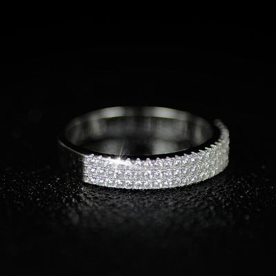 Anillo de Diamantes Princesa Triple Fila - Image 12