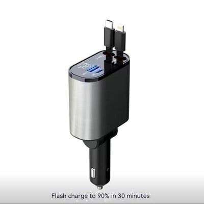 Cargador Retráctil Automático Universal 4 en 1 de Carga Rápida - Image 11