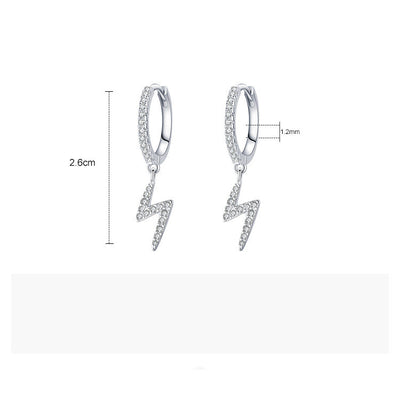 Aretes de Plata 925 Diseño Geométrico Rayo - Image 7