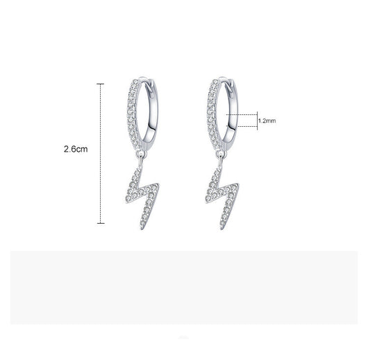 Aretes de Plata 925 Diseño Geométrico Rayo - Image 7