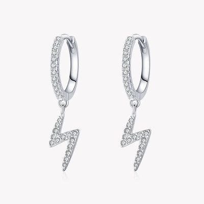 Aretes de Plata 925 Diseño Geométrico Rayo - Image 12