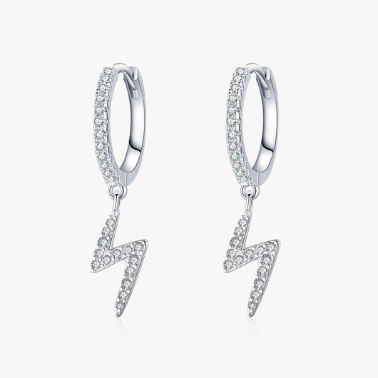 Aretes de Plata 925 Diseño Geométrico Rayo - Image 12