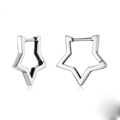 Aretes de Estrella Hueca de Cinco Puntas en Plata de Ley - Image 7