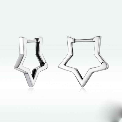 Aretes de Estrella Hueca de Cinco Puntas en Plata de Ley - Image 8