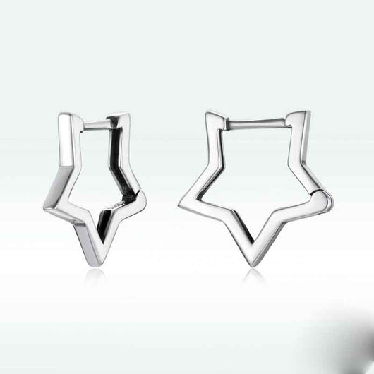 Aretes de Estrella Hueca de Cinco Puntas en Plata de Ley - Image 8