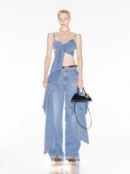 Top Bandeau Denim Corto con Moño - Diseño Sexy y Fresco - Image 23