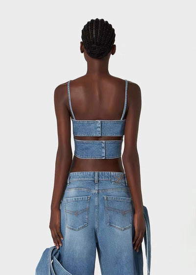 Top Bandeau Denim Corto con Moño - Diseño Sexy y Fresco - Image 25