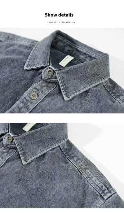Camisa Denim Holgada con Hombros Caídos para Hombre - Image 26