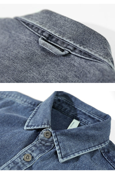 Camisa Denim Holgada con Hombros Caídos para Hombre - Image 31