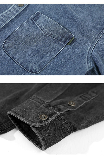 Camisa Denim Holgada con Hombros Caídos para Hombre - Image 32
