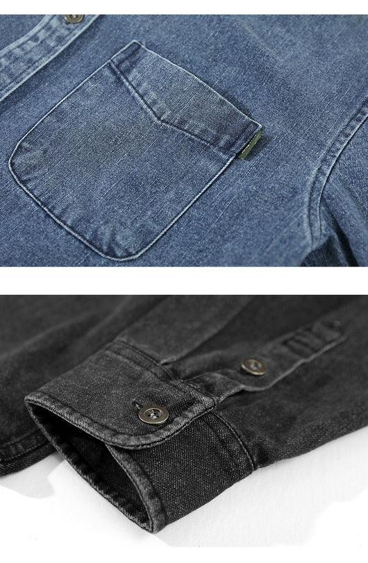 Camisa Denim Holgada con Hombros Caídos para Hombre - Image 32