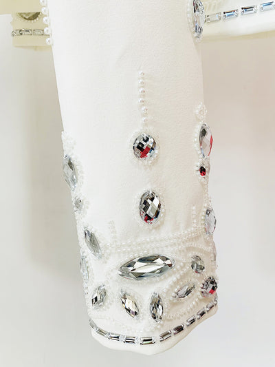 Conjunto de Vestido Corto Elegante con Incrustaciones de Diamantes - Dos Piezas - Image 23