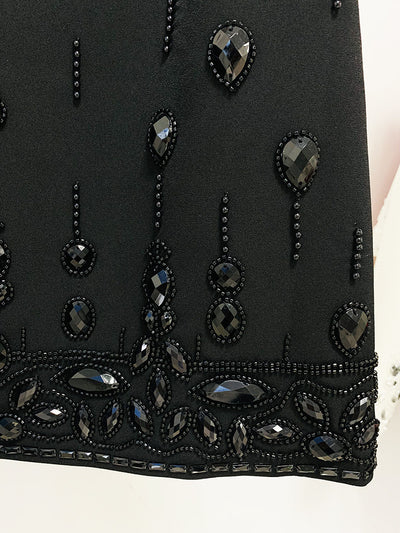 Conjunto de Vestido Corto Elegante con Incrustaciones de Diamantes - Dos Piezas - Image 27