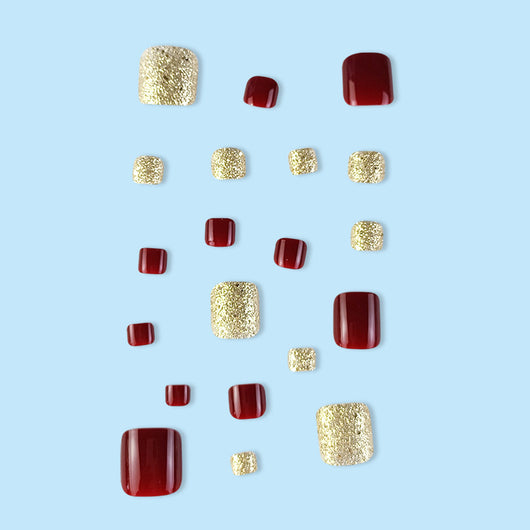 Adhesivos de Uñas Rojo Vino - Diseño Acabado Profesional - Image 17
