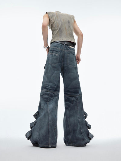 Jeans Rectos Plisados Lavados para Hombre - Estilo Casual Versátil - Image 17