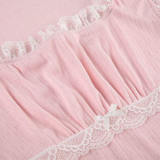 Blusa Elegante de Encaje con Cuello Cuadrado y Manga Corta - Image 42