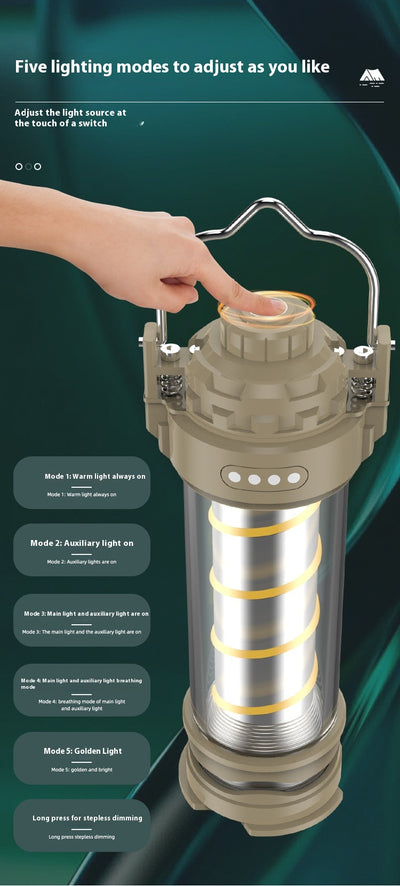 Linterna Táctica LED para Campamento con Luz Ambiental Ajustable - Image 24
