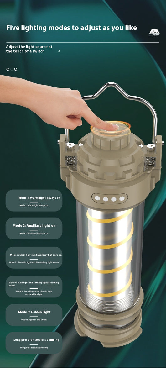 Linterna Táctica LED para Campamento con Luz Ambiental Ajustable - Image 24
