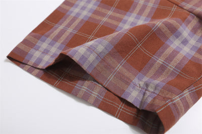Camisa Cuadros Suelta Manga Corta para Hombre - Image 27