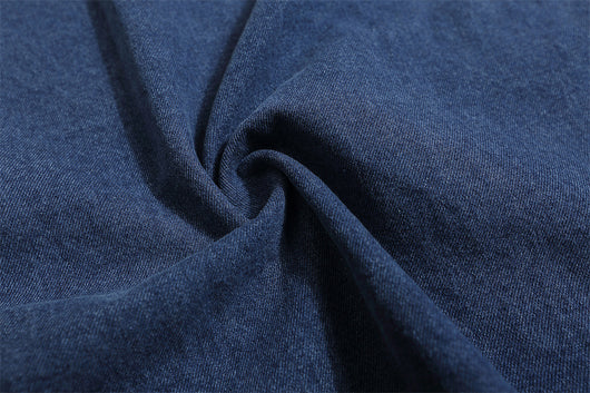 Camisa Denim Manga Corta con Bordado de Gato para Hombre - Image 29