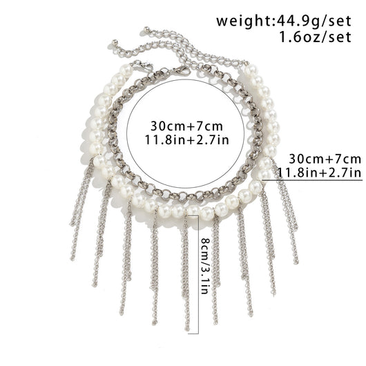 Collar Retro Doble Capa con Borla de Perla - Accesorio Elegante para Mujer - Image 16