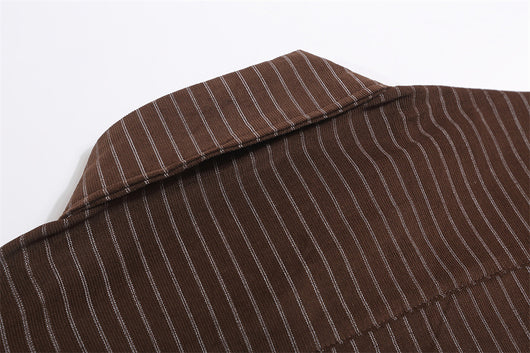 Camisa de Manga Corta con Rayas Verticales para Hombre - Image 23