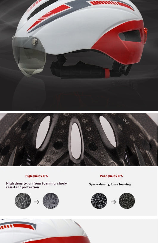 Casco de Ciclismo con Gafas Integradas y Luz Trasera - Image 20