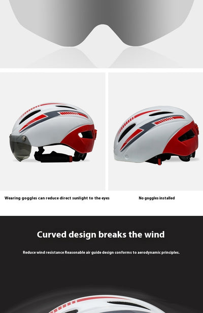 Casco de Ciclismo con Gafas Integradas y Luz Trasera - Image 22