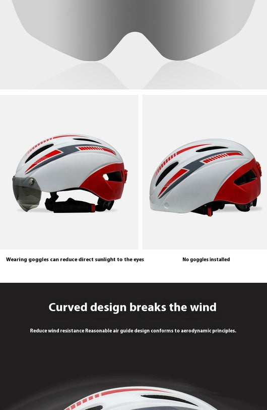 Casco de Ciclismo con Gafas Integradas y Luz Trasera - Image 22