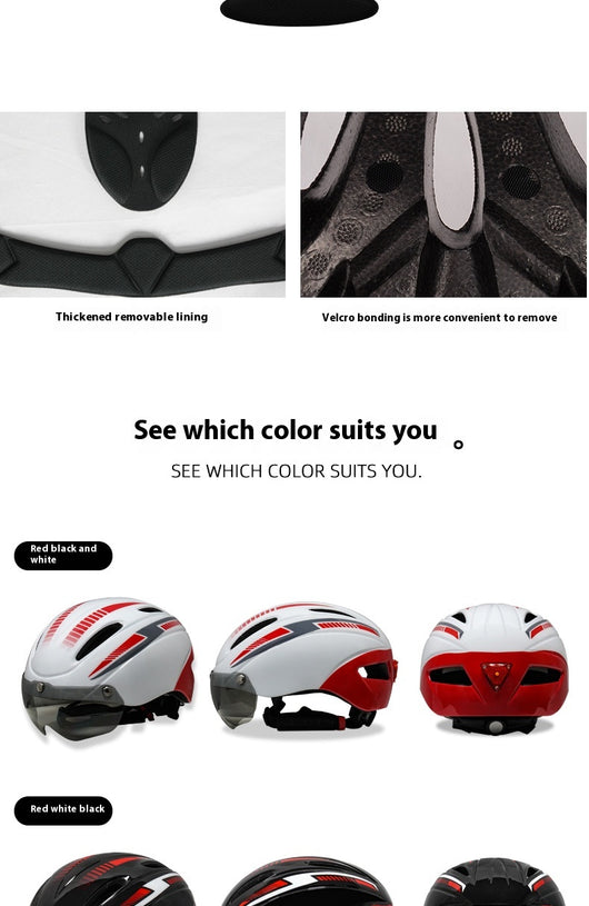 Casco de Ciclismo con Gafas Integradas y Luz Trasera - Image 23