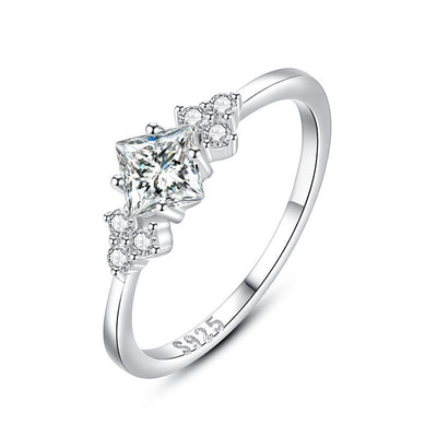 Anillo de Plata S925 Mujer Minimalista Lujo Ligero con Circón - Image 11