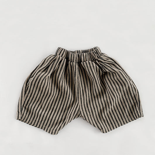Shorts Infantiles de Algodón y Lino con Rayas Verticales para Verano - Image 21