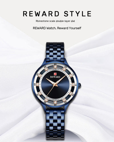 Reloj de Pulsera Acero Inoxidable para Mujer con Diamantes y Cristal de Cuarzo Resistente al Agua - Image 18
