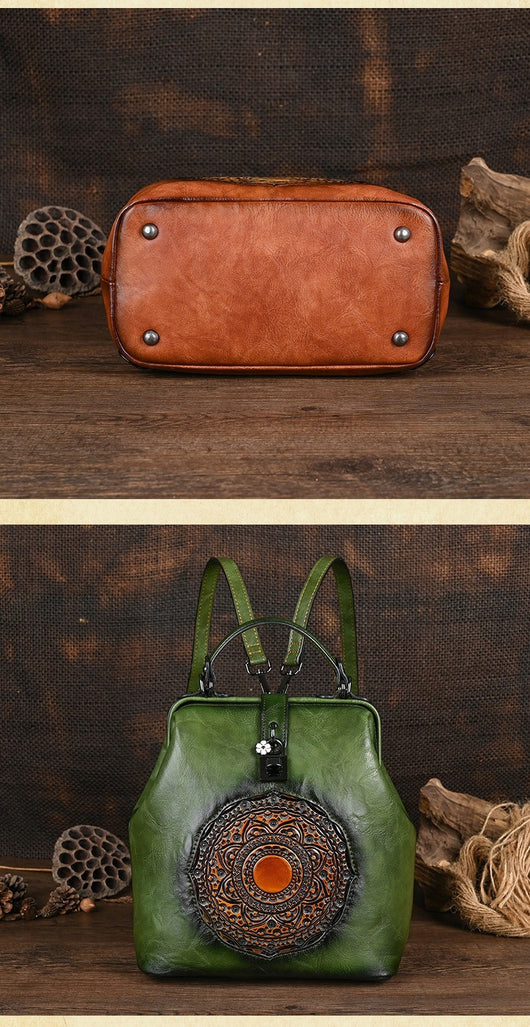 Mochila Retro para Viajes con Diseño en Relieve para Mujer - Image 15