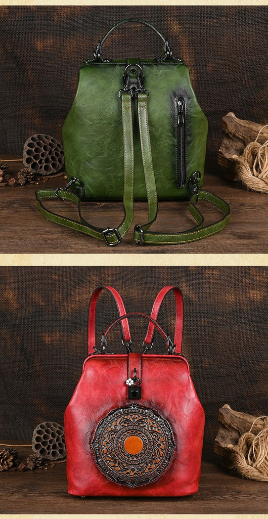 Mochila Retro para Viajes con Diseño en Relieve para Mujer - Image 16
