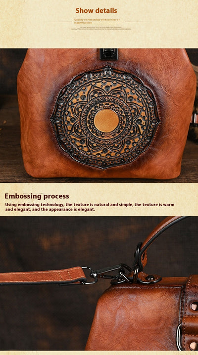 Mochila Retro para Viajes con Diseño en Relieve para Mujer - Image 18