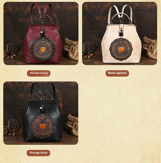 Mochila Retro para Viajes con Diseño en Relieve para Mujer - Image 21