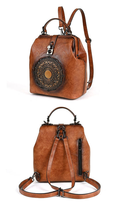 Mochila Retro para Viajes con Diseño en Relieve para Mujer - Image 22