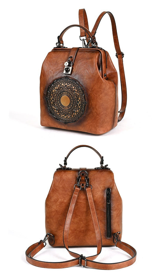 Mochila Retro para Viajes con Diseño en Relieve para Mujer - Image 22