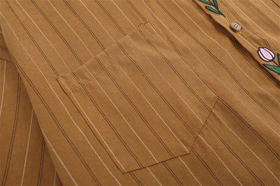 Camisa Casual de Rayas Verticales para Hombre - Image 37